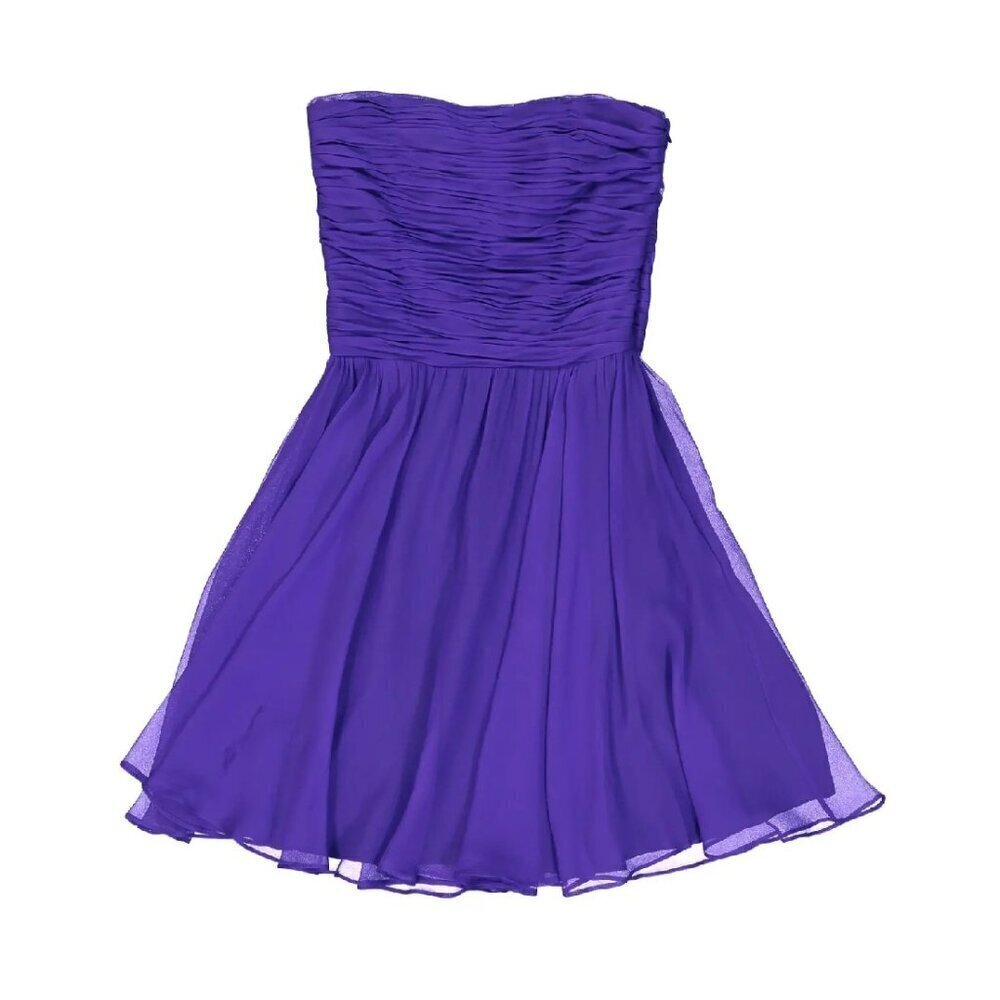 Halston Heritage Silk Strapless Mini Dress Purple Size 8